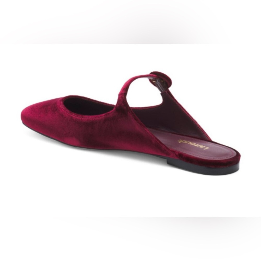 Larroudé Blair Mule Ballet Flat In Wine Velvet - Picture 6 of 11